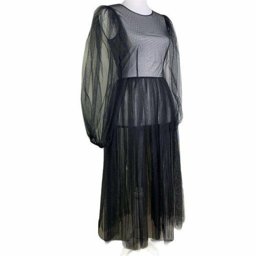 Molly Goddard Areesha Bubble Sleeve Midi Dress - Picture 5 of 13